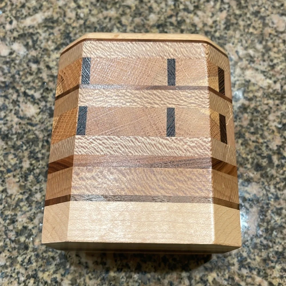 Hand carved wooden pencil holder